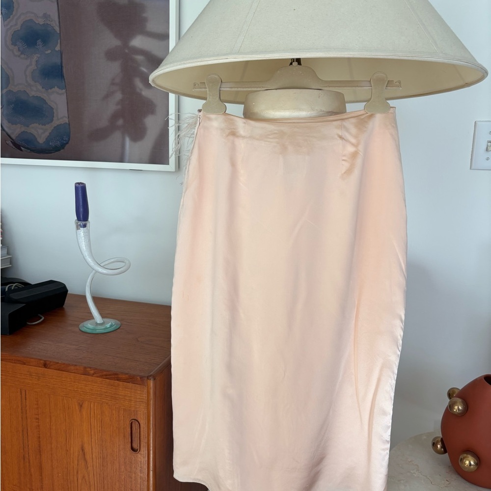 Sinq A Sept Silk skirt with feathers Worn couple of times  Size 6 - Picture 3 of 6